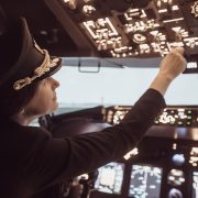 Pilot in flight deck
